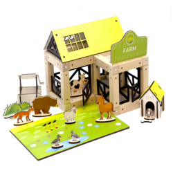 Деревянный конструктор на магнитах "Веселая ферма" ТМ Zevs-toys, 95 дет